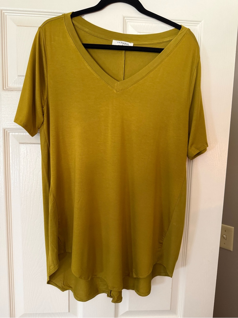 Zenana Outfitters Mustard Olive V-Neck Tunic Top